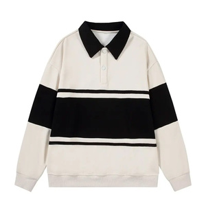 เสื้อโปโลถักผู้ชาย แขนยาว ทรงปกติ ลายทาง สีตัดต่อ สไตล์ลำลอง - Product Image 2