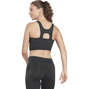 Sujetador deportivo acolchado transpirable para mujer con diseño de logo personalizado, soporte medio, espalda cruzada, 100% nailon, tipo top de yoga - Product Image 6