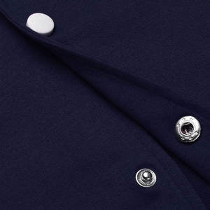 Veste varsity en toile premium pour homme |   Doublure en polaire imperméable |   Manches contrastées bleu marine et blanc glace |   Letterman Bomber - Product Image 6