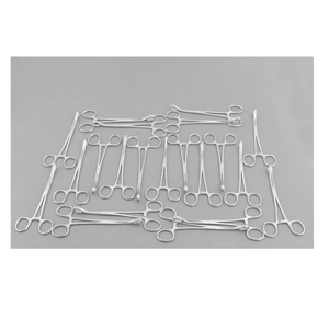 Pinces à éponges courbées de qualité supérieure, 50 unités, 6 instruments, manuelles, chirurgicales, en acier inoxydable, Classe I, certifiées CE ISO13485 - Product Image 1