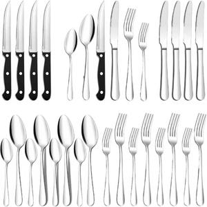 Ensemble de couverts en acier inoxydable poli miroir, design moderne et soigné, idéal pour les célébrations de mariage, encourageant une utilisation répétée - Product Image 5