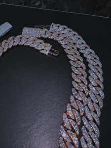 Collar de Cadena Cubana Iced Out de Oro Rosa con Moissanita VVS, Tendencia, Superventas, Gran Oferta, Estilo Hip Hop Bling de Lujo y Destacado - Product Image 2