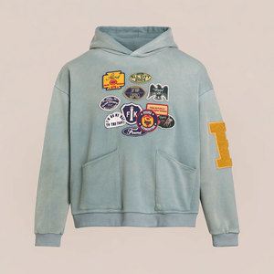 Sudadera con Capucha para Hombre, Estilo Acid Wash, Corte Regular, Personalizable, Estilo Urbano, Vintage, Felpa Francesa, Bolsillos, Invierno - Product Image 1