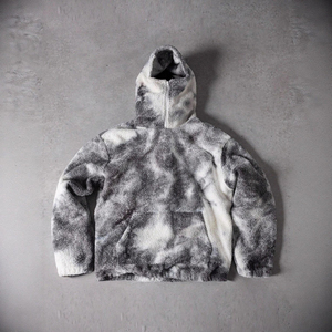 Custom <b>Long</b> Knitted Zip-Up Mask Fluffy Fleece Digital Printing 100% Polyester Streetwear Loose Tie-Dyed <b>Oversized</b> <b>Hoodie</b> for Men - Product Image 5