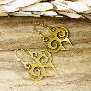 Nuevos Aretes Boho de Latón con Diseño Tribal, Joyería para Mujer, Chapados en Oro de 18k, Aros Geométricos con Filigrana en Espiral, para Venta al Por Mayor/OEM/ODM - Product Image 3