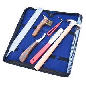 Kit Profesional de Herramientas para el Cuidado de Pezuñas de Caballos con Lima para Pezuñas, Cuchilla Curva, Cuchillo para Pezuñas, Martillo de Herrador y Cuchillo para Separar los Dedos del Herradura - Product Image 1