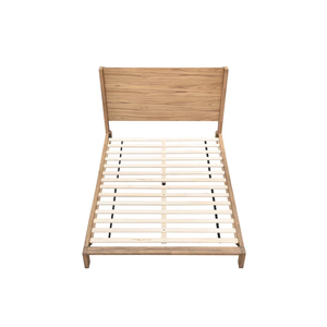 Cama moderna de madera maciza ecológica de primera calidad, Marco al por mayor con acabado de cepillo de alambre, muebles de dormitorio suaves y cómodos - Product Image 3