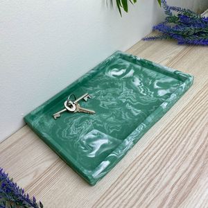 Luxury Resin Handmade Multi-Functional Serving Tray Modern Abstract Pattern <b>Decorative</b> Platter Elegant Dining <b>Table</b> <b>Accessory</b> - Product Image 2