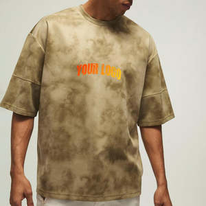 T-shirts Homme Oversize Effet Délavé Acide, Meilleures Ventes, 100% Coton, Séchage Rapide, Anti-Rétrécissement, Épaules Tombantes, Style Vintage – Vente Chaude OEM - Product Image 5