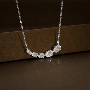 Elegante Collar de Diamantes Cultivados en Laboratorio con Forma de Pera y Certificación, en Oro de 14K o 18K, Joyería Fina para Novia - Product Image 2