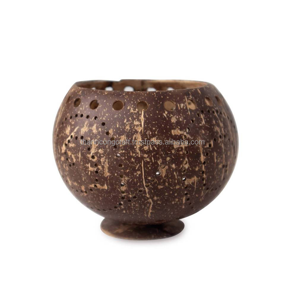 Wholesale Handmade coconut tealight candle holder, Coconut shell bowls for candle holder