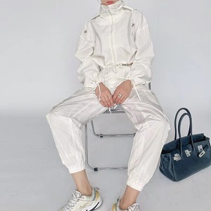 Conjuntos Personalizados para Mujer, Chaqueta con Cierre y Bolsillos Frontales, Pantalones Cortos, Cortavientos de Nailon, con su Propio Logotipo, Trajes Deportivos para Chicas, OEM - Product Image 2