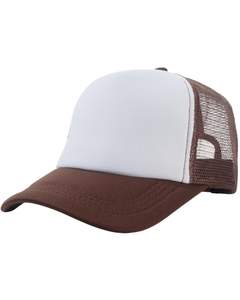 Casquette Trucker en Maille Marron et Blanche Personnalisable, Réglable, avec Visière en Mousse, Respirante, Logo Personnalisé, Vente en Gros - Product Image 1