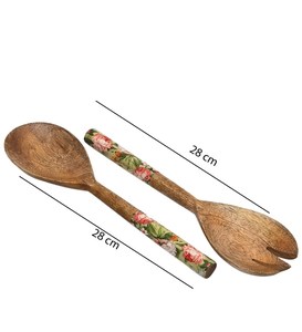 Ustensiles à salade avec manche en résine, pour servir et déguster, personnalisables, compatibles micro-ondes et four - Product Image 4