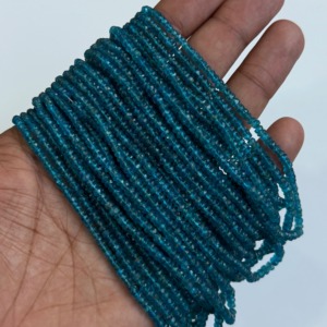 Perles d'apatite néon naturelle en forme de rondelle, vente en gros, 3 mm, 4 mm, facettées, pierres précieuses bleues, pour la fabrication de bijoux - Product Image 5