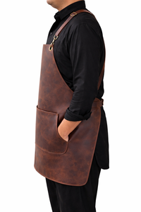 Professional Manufactures Custom Logo Men Cow Crunch leather High Quality Leather <b>BBQ</b> <b>Tools</b> Aprons Hot Sale New Model - Product Image 4