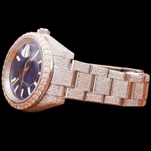 Nuevo Reloj Cronógrafo con Esfera Azul Personalizada, Completamente Adornado con Moissanita, en Oro Blanco, Elegante y Moderno, con Diamantes Certificados, Joyería para Hombre - Product Image 2
