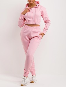 Women Custom Crop Top Jogger Sweat Suit 2 Piece Women Tracksuits <b>Set</b> Jogging Track Suit Women Tracksuit - Product Image 2