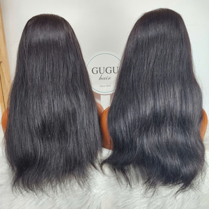 Perruques de cheveux naturels lisses à prix de gros, perruques frontales complètes en cheveux bruts pour femmes - Product Image 3
