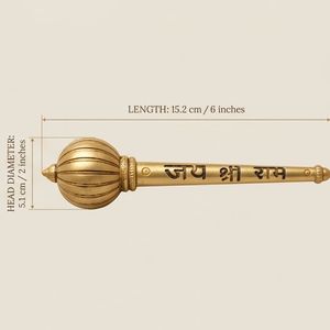 Porte-encens en laiton plaqué or de qualité supérieure avec gravure Jay Shri Ram, artisanat religieux pour la prière - Product Image 2