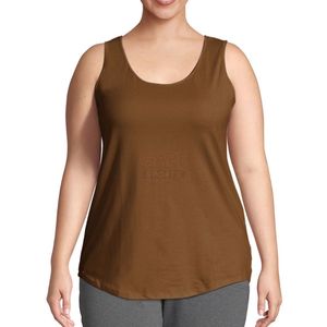 เสื้อกล้ามผ้าฝ้ายสีน้ำตาลสำหรับผู้หญิง เสื้อแขนกุดฤดูร้อน เสื้อกล้ามพื้นฐานสำหรับใส่ซ้อนกัน เสื้อกล้ามคอกว้างลำลอง ผู้ผลิต OEM - Product Image 1