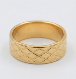 DIVYORO - Correa clásica con diseño de diamantes chapada en oro de 22 quilates para hombre - Product Image 1