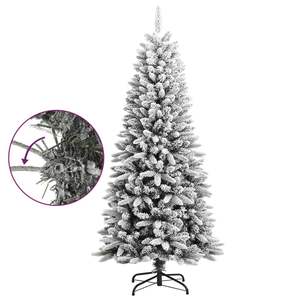 Árbol de Navidad Mediano Blanco y Verde de PVC y PE con Decoración Festiva de Acero - Product Image 6
