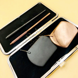 <b>Square</b> Shape Eyelash Extension <b>Mirror</b> Rose gold plasma Color And Black Powder Coated Color Lash Artist Tool And magnetic Case - Product Image 5