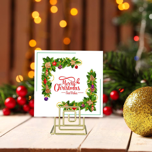 Minimal Square Shape Wire Gold <b>Card</b> Holder for Desk Organization Party <b>Table</b> Numbers and Event Place <b>Cards</b> Wholesale From India - Product Image 4