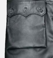 Manteau long en cuir véritable noir pour homme, style moderne, personnalisable, respirant, écologique, de haute qualité