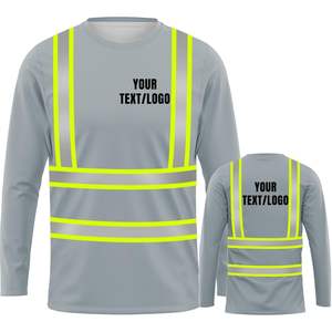 Camisetas de Seguridad de Alta Visibilidad Personalizadas YOWESHOP, Camiseta de Manga Larga con Cuello Redondo para Gimnasia - Product Image 5