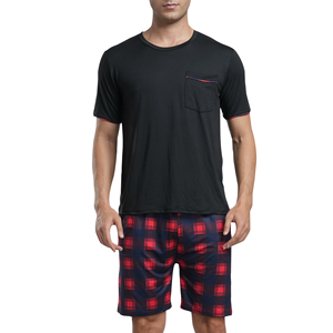 Ensemble haut et bas pour homme, décontracté, été, écologique, de haute qualité, tricoté, manches courtes, polyester/spandex, t-shirts tendance - Product Image 1