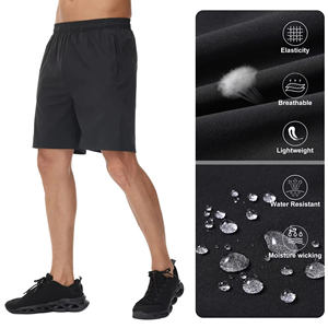 Wholesale <b>Black</b> Mesh Heat Transfer Printed Tennis <b>Shorts</b> <b>Men</b> Elastic Waist Stretch Activewear Outdoor Water Resistant Breathable - Product Image 6