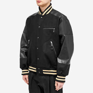 Custom Men Wool Blend Leather Sleeve Varsity <b>Jacket</b> Wholesale <b>Vintage</b> Unisex Letterman Baseball <b>Bomber</b> <b>Jacket</b> - Product Image 5