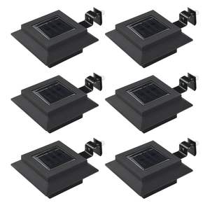 Juego de 6 Lámparas Solares de Jardín Cuadradas de Plástico Negro de 4.7 Pulgadas - Product Image 1