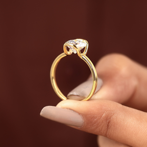 แหวนหมั้นเพชรทรงบริลเลียนต์เคลือบโรเดียมทองคำขาว 14K เพชรเพาะเลี้ยงในห้องปฏิบัติการ ของขวัญสุดหรูสำหรับผู้หญิง รับรองโดย IGI VBR JEWELS - Product Image 4