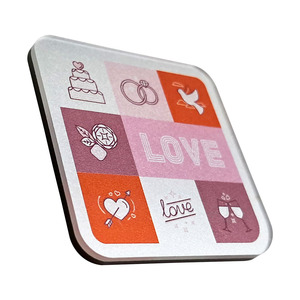 Cubes d'amour en acrylique personnalisés, aimants de réfrigérateur carrés, décoration de mariage, autocollant magnétique, cadeau - Product Image 2