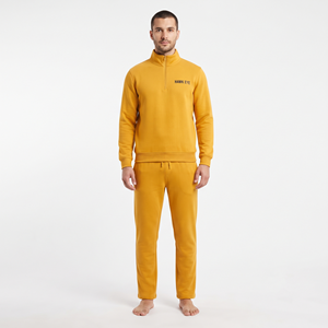 Ensemble de survêtement décontracté pour hommes, personnalisé et brodé, à manches longues et demi-zip, idéal pour la gym, l'entraînement et le jogging – Vente en gros - Product Image 5