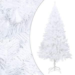Árbol de Navidad Artificial Preiluminado Blanco de 82.7 Pulgadas con Ramas Gruesas - Product Image 2