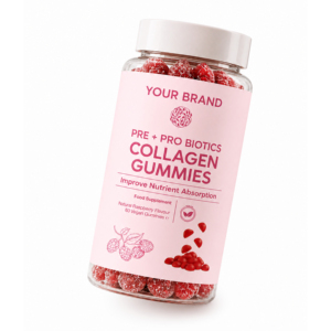 Gomitas de Colágeno Prebióticas Premium con Sabor Natural a Frambuesa, Textura Suave y Masticable, en Envase Sellado, Suplemento Dietético - Product Image 2