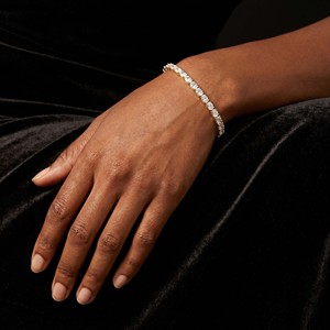 Beautiful 14kt <b>SOLID</b> <b>Gold</b> Rose <b>Gold</b> Aldea Oval Lab Diamond Tennis Bracelet Luxury Fine Jewelry For Women And Girls Wear - Product Image 3