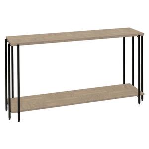 Console moderne industrielle convertible avec miroir, plateau en métal, pieds en fer, rangement à 2 niveaux, pour entrée ou hôtel - Product Image 2