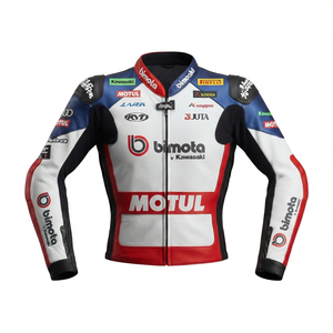 Men’s Cowhide Leather <b>Racing</b> <b>Jacket</b>/Chaqueta MotoCP Style CE Level 2 Armor Motorcycle Track Riding Protective Gear CE - Product Image 1