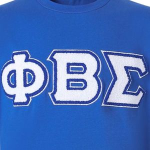 T-shirt Premium en Chenille Bleue avec Lettres Phi Beta Sigma pour Hommes – Coupe Confortable, Tissu de Qualité Supérieure, Vêtement de Fraternité Grecque, Tenue Décontractée - Product Image 4
