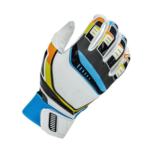 Guantes de Bateo de Cuero Blancos, Azules, Naranjas, Amarillos y Negros, Antideslizantes, Transpirables, de Dedo Completo, para Béisbol - Product Image 6