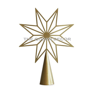 Décoration de Noël Best-seller : Décoration de sommet d'arbre de Noël en fil de fer doré, flocon de neige à sublimation vierge, avec gemmes, pour la décoration de la maison - Product Image 4