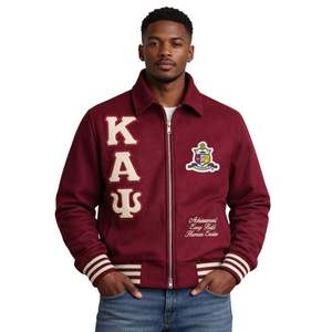 Veste universitaire en laine Kappa Alpha Psi Krimson, vêtements de fraternité grecque avec style universitaire classique et chaleur premium pour un usage quotidien - Product Image 1
