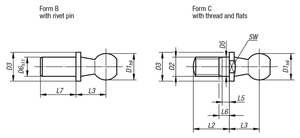 สลักเกลียวหัวบอล DIN 71803 ชุบโครเมียม สำหรับอุปกรณ์ยึดต่อพ่วงรถพ่วง - Product Image 6