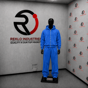 Conjunto Deportivo Azul Rey para Hombre, Sudadera con Capucha y Cremallera con Logotipo Bordado Personalizado, Pantalones Jogger, Ropa Deportiva Urbana de Gran Tamaño, Venta al Por Mayor - Product Image 3