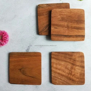 Posavasos y Alfombrillas Cuadradas de Madera Ecológicas, Clásicas, de Diseño Único, Personalizadas, para Uso Doméstico, Venta al Por Mayor - Product Image 2
